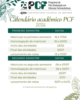 Calendário acadêmico 2026